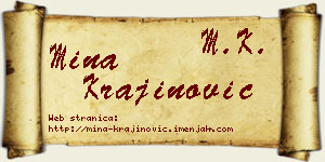 Mina Krajinović vizit kartica